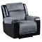 Homeroots 39" Black And Gray Faux Leather And Fabric Manual Recliner 563924 - alternate 9