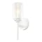 Jonathan Y Juno 13" 1-Light Farmhouse Industrial Metal/Glass Cylinder LED Sconce, White/Clear JYL9547E - alternate 1