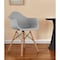 Homeroots Gray And Natural Heavy Duty Plastic And Solid Wood Dining Arm Chair 520280 - alternate 1