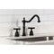 Kingston Brass Double-Handle Widespread Kitchen Faucet, Matte Black KB1790BEXLS - alternate 3