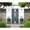 Vdomdoors Steel Door Deux 5755 Gray Graphite Stainless Inserts Single Modern Painted DEUX5755EXD-GRE-W36 x H80-Right-hand Inswing - alternate 5