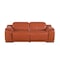 Homeroots 76in Orange and Silver Italian Leather Power Reclining Loveseat 720515 - alternate 1