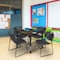 Regency Square Kee Mobile Adjustable Classroom Table W/ 4 Zeng Stack Chairs, 30 in W, 30 in L, Neo Walnut TB3030NWAPCBK44BK - alternate 7