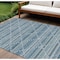 Homeroots 8' X 10' Denim Blue And Teal Blue Geometric Washable Indoor Outdoor Area Rug 610687 - alternate 1