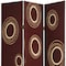 Homeroots 72" Brown Canvas Folding Three Panel Screen Room Divider 274750 - alternate 7
