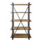 Homeroots Natural Metal and Wood Five Tier Bookcase 517715 - alternate 5