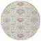 Homeroots 8' Ivory Brown And Gray Round Damask Washable Indoor Outdoor Area Rug 599426 - alternate 6