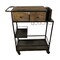 Homeroots Rolling Rustic Black And Natural Bar Cart 389227 - alternate 1