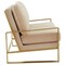 Leisuremod Jefferson Contemporary Velvet Loveseat with Gold Frame, Beige JAG53BG - alternate 6