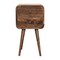 Homeroots 22" Brown Solid Wood Square Two Drawer Nightstand 651559 - alternate 1