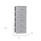 Homeroots 18" Gray and White Steel and Fabric Five Drawer Chest 484685 - alternate 4