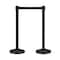 Pittman Coated Belt Barrier, Black, 118.11 in Length, 33.46 in Post Height 741502 - alternate 1