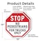 Signmission Stop No Pedestrians for Trucks Only, 10 inch X 10 inch, Aluminum Metal Signs, 2PK OC-A-2PACK-10-56 - alternate 6