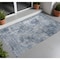 Homeroots 3' X 5' Blue Abstract Washable Non Skid Indoor Outdoor Area Rug 564236 - alternate 1