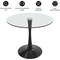 Leisuremod Bristol Modern Round Dining Table with Glass Top and Iron Pedestal Base BTBL-27CL - alternate 6