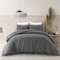 Homeroots Dark Slate Gray Queen Linen 220 Thread Count Washable Duvet Cover Set 529002 - alternate 7