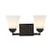 Jonathan Y Staunton 15" 2-Light Farmhouse Cottage Metal LED Vanity Light w/Frosted Glass Shades, Oil Rubbed Bron JYL7523A - alternate 13