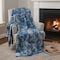 Homeroots 50" X 70" Blue Ivory And Gold Abstract Microfiber Plush Throw Blanket 712317 - alternate 5