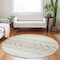 Homeroots 8' Ivory Beige And Taupe Round Southwestern Washable Indoor Outdoor Area Rug 613917 - alternate 8