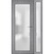 Vdomdoors Front Exterior Prehung FiberGlass Door Frosted Glass / Manux 8102 Grey Ash / Sidelight Exterior Win MANUX8102EXD-SS-W30+14 x H80-LH - alternate 1