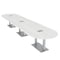 Skutchi Designs Racetrack Conference Table With Power Unit, 48 in W, 192 in L, White HAR-RAC-48X192-DOU-WA7976-ESIL - alternate 1