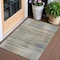 Homeroots 3' X 5' Khaki Tan And Beige Striped Washable Indoor Outdoor Area Rug 588058 - alternate 1