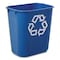 Rubbermaid Commercial 13.63 qt. Desk Recycling Container, Satin Black/Satin Alum, Plastic FG295573BLUE - alternate 8