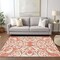 Homeroots 3' X 5' Coral And Ivory Damask Washable Indoor Outdoor Area Rug 614419 - alternate 9