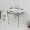 Kingston Brass 36-Inch Carrara Marble Console Sink with Brass Legs, 8-Inch, 3-Hole KVBH3622M86 - alternate 3