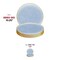 Smarty Had A Party 10.25" Clear Blue with Gold Rim Hammered Glass Disposable Plastic Dinner Plates, 120PK 8860-BG-CASE - alternate 6