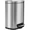 Hls Commercial 1.3 gal Rectangular Indoor Metal Can, Silver, Step Pedal, Stainless Steel, 8.5 in HLSS01RFR - alternate 1
