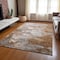 Homeroots 9' X 12' Terra Cotta Gray And Silver Abstract Washable Indoor Outdoor Area Rug 582186 - alternate 6