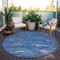 Homeroots 8' Blue Ivory And Gold Round Abstract Washable Indoor Outdoor Area Rug 601046 - alternate 8