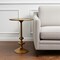 Homeroots 22" Gold Aluminum Round Pedestal End Table 634162 - alternate 1