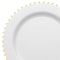 Smarty Had A Party 7" White with Gold Pearl String Round Disposable Plastic Salad Plates, 120PK 8877-WHG-CASE - alternate 8