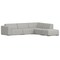 Homeroots 116" Gray Fabric Sofa With Ottoman With Brown Legs 641055 - alternate 7