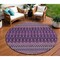 Homeroots 8' Purple Pink And Yellow Round Tribal Washable Indoor Outdoor Area Rug 582586 - alternate 1