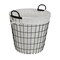 Homeroots White Fabric Lined Metal Laundry Type Basket With Handle 379817 - alternate 6