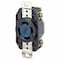 Leviton Flanged Locking Receptacle, L15-30R, 30 A, 250V AC, Three Phase, 3 Pole, Flush Mount, Black 2720 - alternate 1