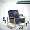Leisuremod Jefferson Leather Modern Design Accent Armchair with Elegant Gold Frame, Navy Blue JAG29NBU-L - alternate 9