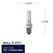 Bulbrite Pack of 2 20 Watt Dimmable Frost T3 Candelabra E12 Krypton/Xenon Bulb, 2700K, 2PK 861345 - alternate 6