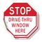 Signmission Stop Drive-thru Window Here, 4 inch X 4 inch, Vinyl Decal, 2PK OC-D-2PACK-4-254 - alternate 1