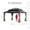 Sunjoy Kingston 16x12 Gazebo, Steel Hardtop Gazebo with Curtain and Netting - Woodgrain Aluminum Posts A10204368000 - alternate 9
