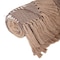 Homeroots 50" X 60" Brown and Beige Woven Cotton Striped Throw Blanket with Tassels and Embroidery 548934 - alternate 5