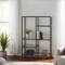 Homeroots 42" Black Metal and Glass Five Tier Geometric Bookcase 527571 - alternate 5