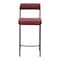 Homeroots Set of Two 26" Red and Bronze Shearling and Steel Low Back Counter Height Bar Chairs 555696 - alternate 8