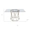 Homeroots 63" Clear and Gold Glass and Metal Geo Pedestal Base Dining Table 602328 - alternate 7