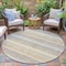Homeroots 8' Gold And Silver Round Striped Washable Indoor Outdoor Area Rug 632211 - alternate 7