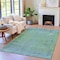 Homeroots 5' X 8' Teal Blue And Ivory Abstract Washable Indoor Outdoor Area Rug 631102 - alternate 7