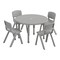 Flash Furniture 5 PC Plastic Activity Table and 4 Chairs Set, 10.5 in Seat Height-Soft Gray YU-YCX-0073-2-ROUND-TBL-SFTGY-E-GG - alternate 8